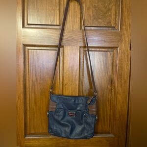 Stone Mountain Accessories Blue and brown Leather Bag